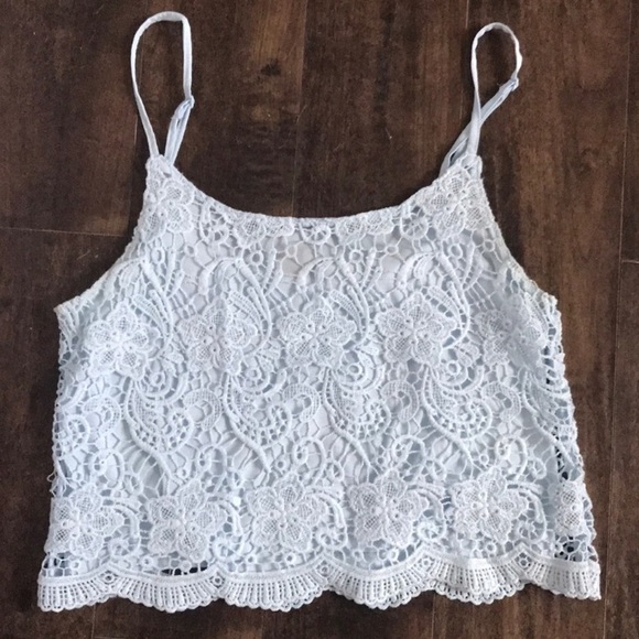 Urban Outfitters Tops - Urban Outfitters Lace Blue Top